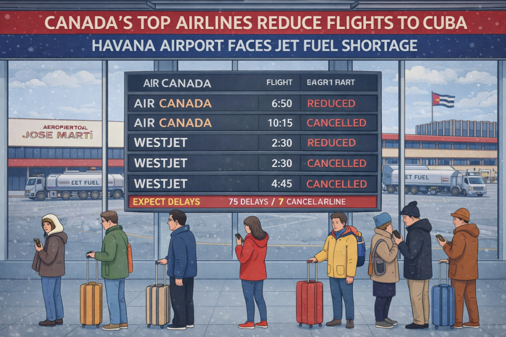 Canada’s Top Airlines Reduce Flights to Cuba as Havana Airport Faces Jet Fuel Shortage