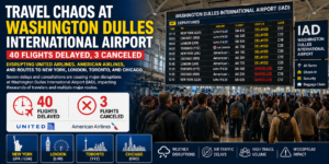 Travel Chaos at Washington Dulles International Airport: Dozens of Delays and Cancellations Disrupt Flights
