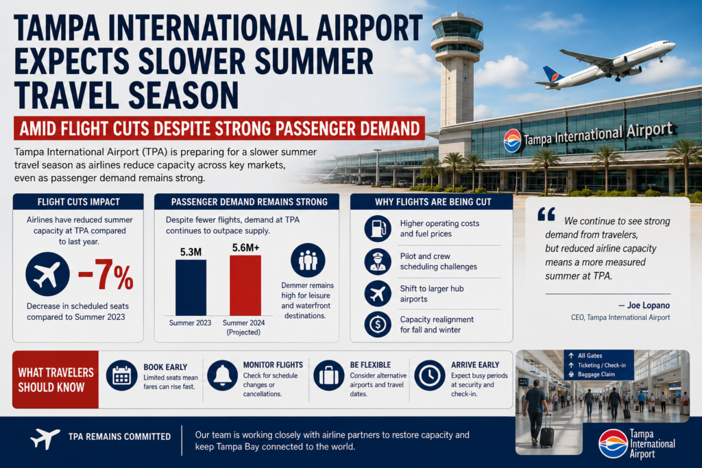 Tampa International Airport Expects Slower Summer Travel Season