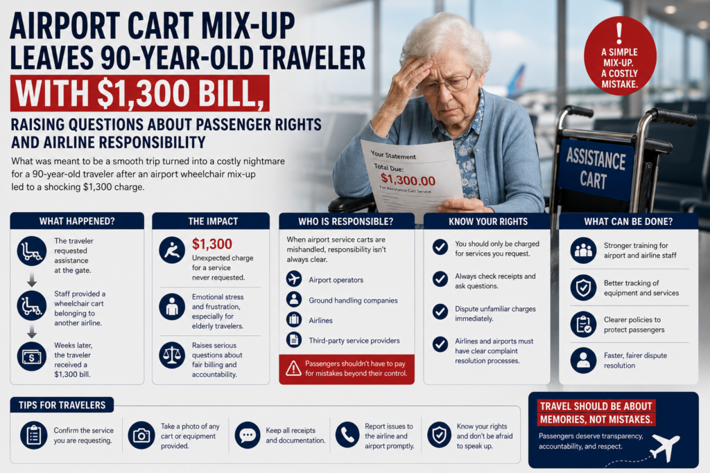 Airport Cart Mix-Up Leaves 90-Year-Old Traveler With $1,300 Bill