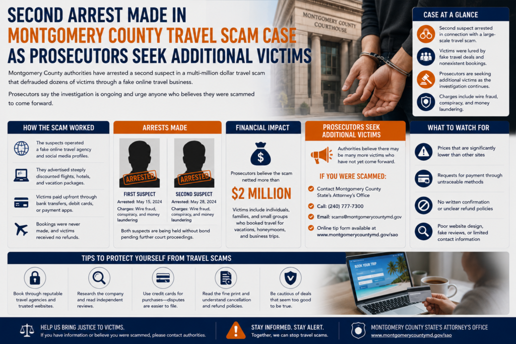 Second Arrest Made in Montgomery County Travel Scam Case