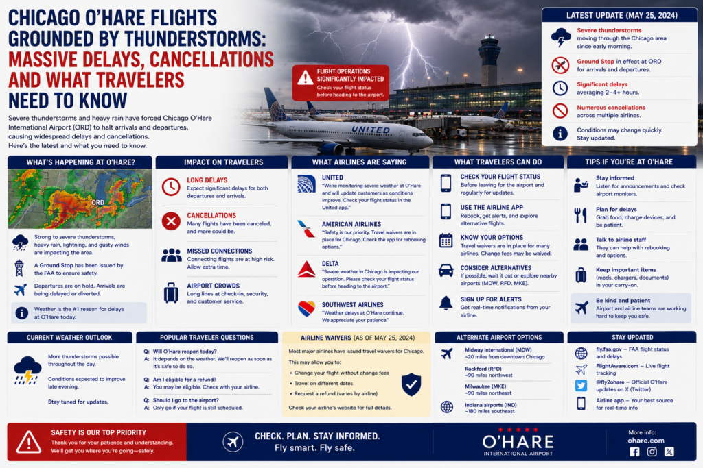 Chicago O’Hare Flights Grounded by Thunderstorms Massive Delays, Cancellations and What Travelers Need to Know