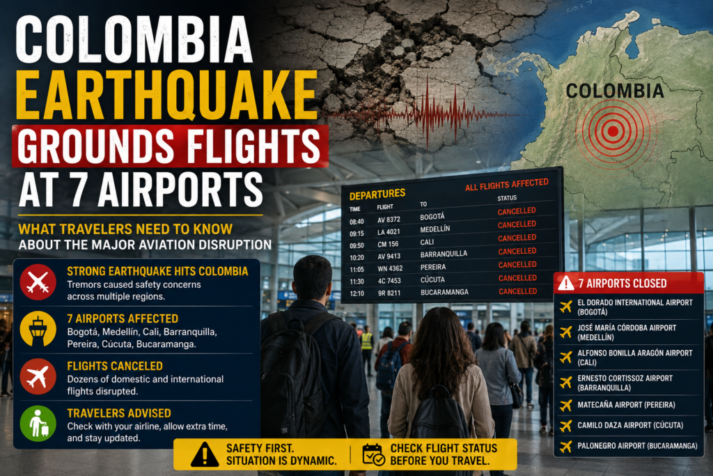 Colombia Earthquake Grounds Flights at 7 Airports