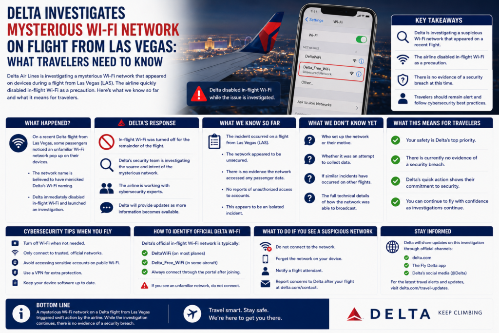 Delta Investigates Mysterious Wi-Fi Network on Flight From Las Vegas What Travelers Need to Know