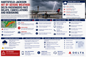 Hartsfield-Jackson Hit by Severe Weather Delta Passengers Face Delays, Cancellations and Rebooking