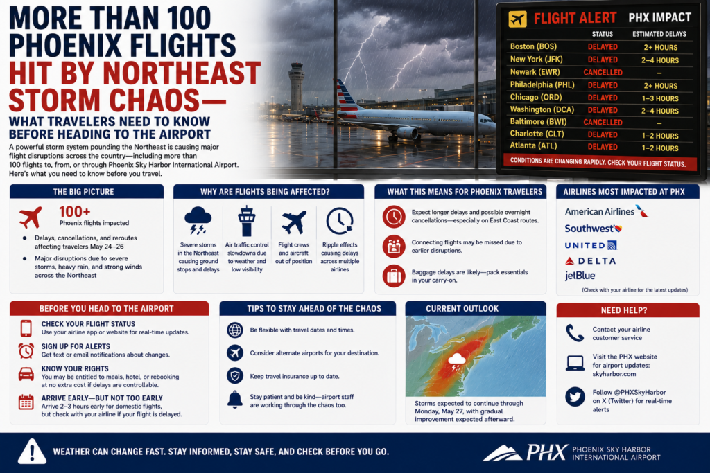 More Than 100 Phoenix Flights Hit by Northeast Storm Chaos—What Travelers Need to Know Before Heading to the Airport