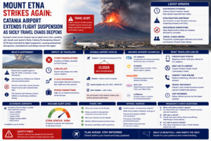 Mount Etna Strikes Again Catania Airport Extends Flight Suspension as Sicily Travel Chaos Deepens