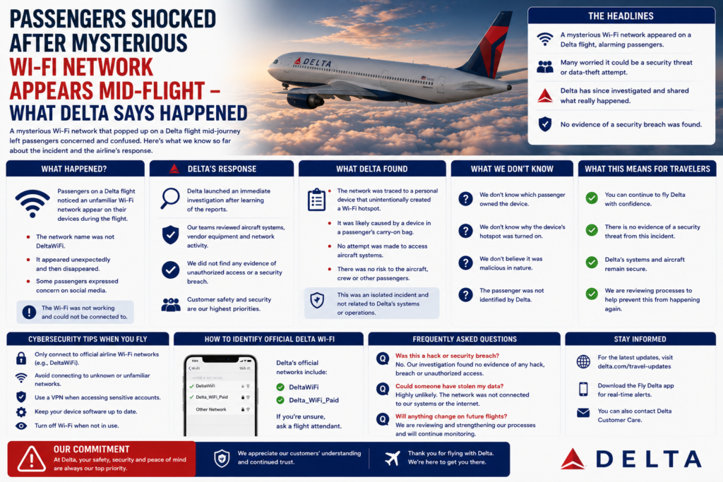 Passengers Shocked After Mysterious Wi-Fi Network Appears Mid-Flight - What Delta Says Happened